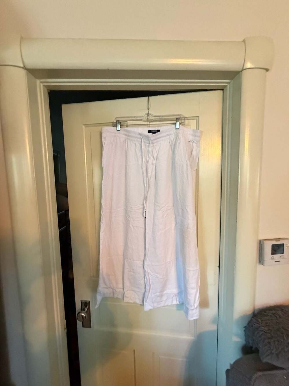 Chaps Linen Blend Pull On Pants XXL White